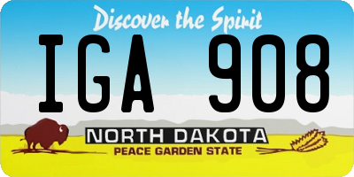 ND license plate IGA908
