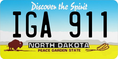 ND license plate IGA911