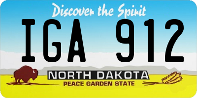 ND license plate IGA912