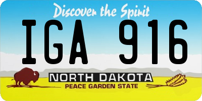 ND license plate IGA916