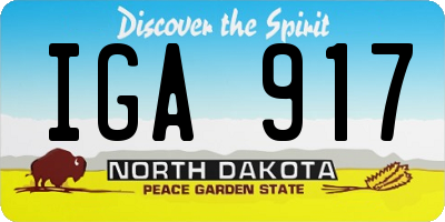 ND license plate IGA917