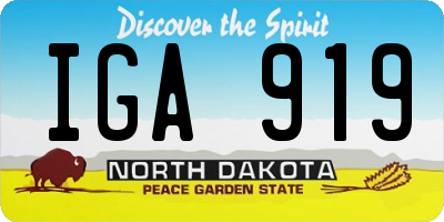 ND license plate IGA919