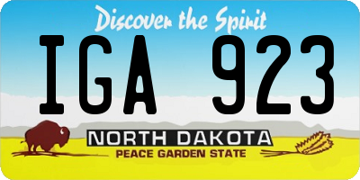 ND license plate IGA923