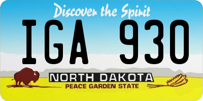 ND license plate IGA930
