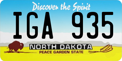 ND license plate IGA935
