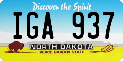 ND license plate IGA937