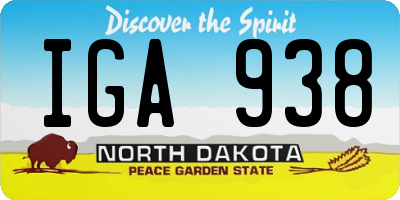 ND license plate IGA938