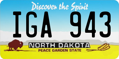 ND license plate IGA943