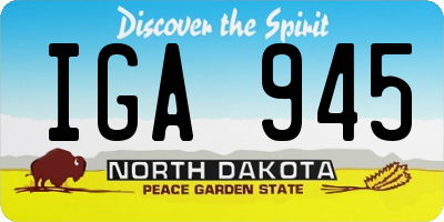 ND license plate IGA945