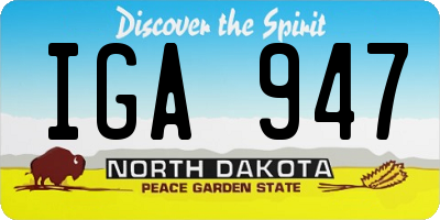 ND license plate IGA947