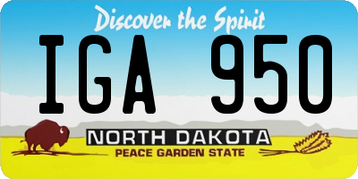 ND license plate IGA950