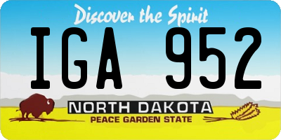 ND license plate IGA952