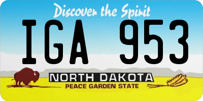 ND license plate IGA953