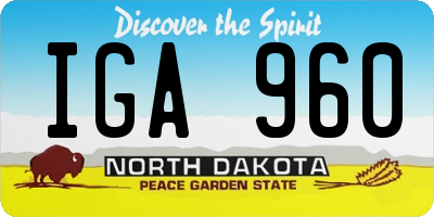 ND license plate IGA960