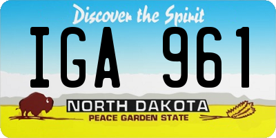 ND license plate IGA961