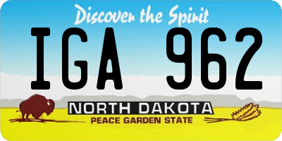 ND license plate IGA962