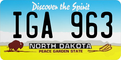 ND license plate IGA963