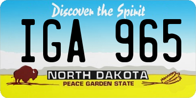 ND license plate IGA965