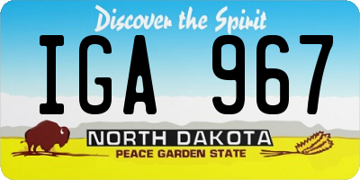 ND license plate IGA967