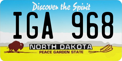 ND license plate IGA968
