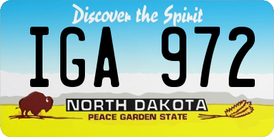 ND license plate IGA972
