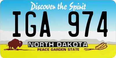 ND license plate IGA974