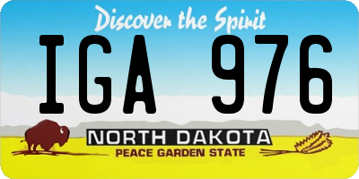 ND license plate IGA976