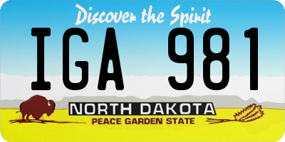 ND license plate IGA981