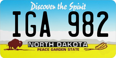 ND license plate IGA982