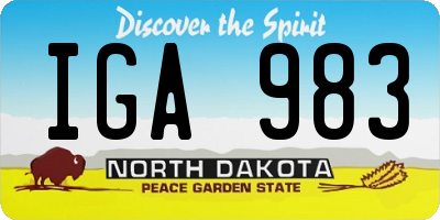 ND license plate IGA983