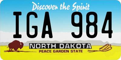 ND license plate IGA984