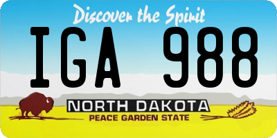ND license plate IGA988