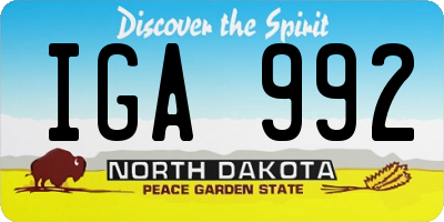 ND license plate IGA992