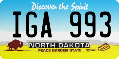 ND license plate IGA993
