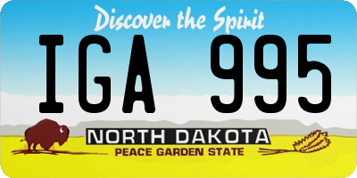 ND license plate IGA995