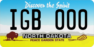ND license plate IGB000