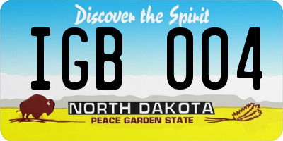 ND license plate IGB004