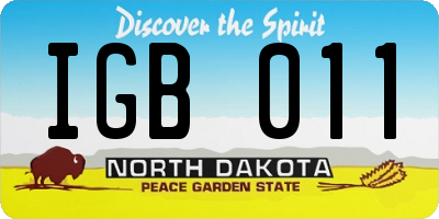 ND license plate IGB011
