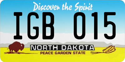 ND license plate IGB015