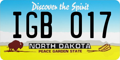ND license plate IGB017