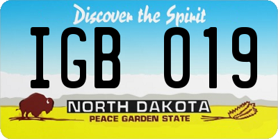 ND license plate IGB019