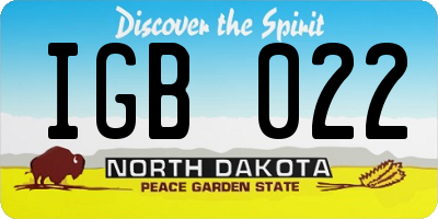 ND license plate IGB022