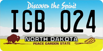 ND license plate IGB024