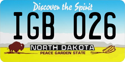 ND license plate IGB026