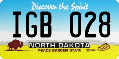 ND license plate IGB028
