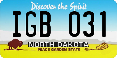 ND license plate IGB031