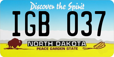 ND license plate IGB037