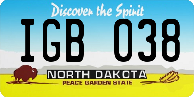 ND license plate IGB038