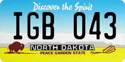 ND license plate IGB043