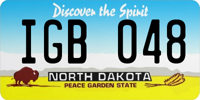 ND license plate IGB048